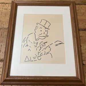 Alec Monopoly Framed Sketch Rare